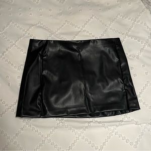 Black Faux-Leather Mini Skirt